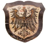 RARE PRUSSIAN WOODEN PLAQUE - FALL OF BAGHDAD 1917 - PAINTED