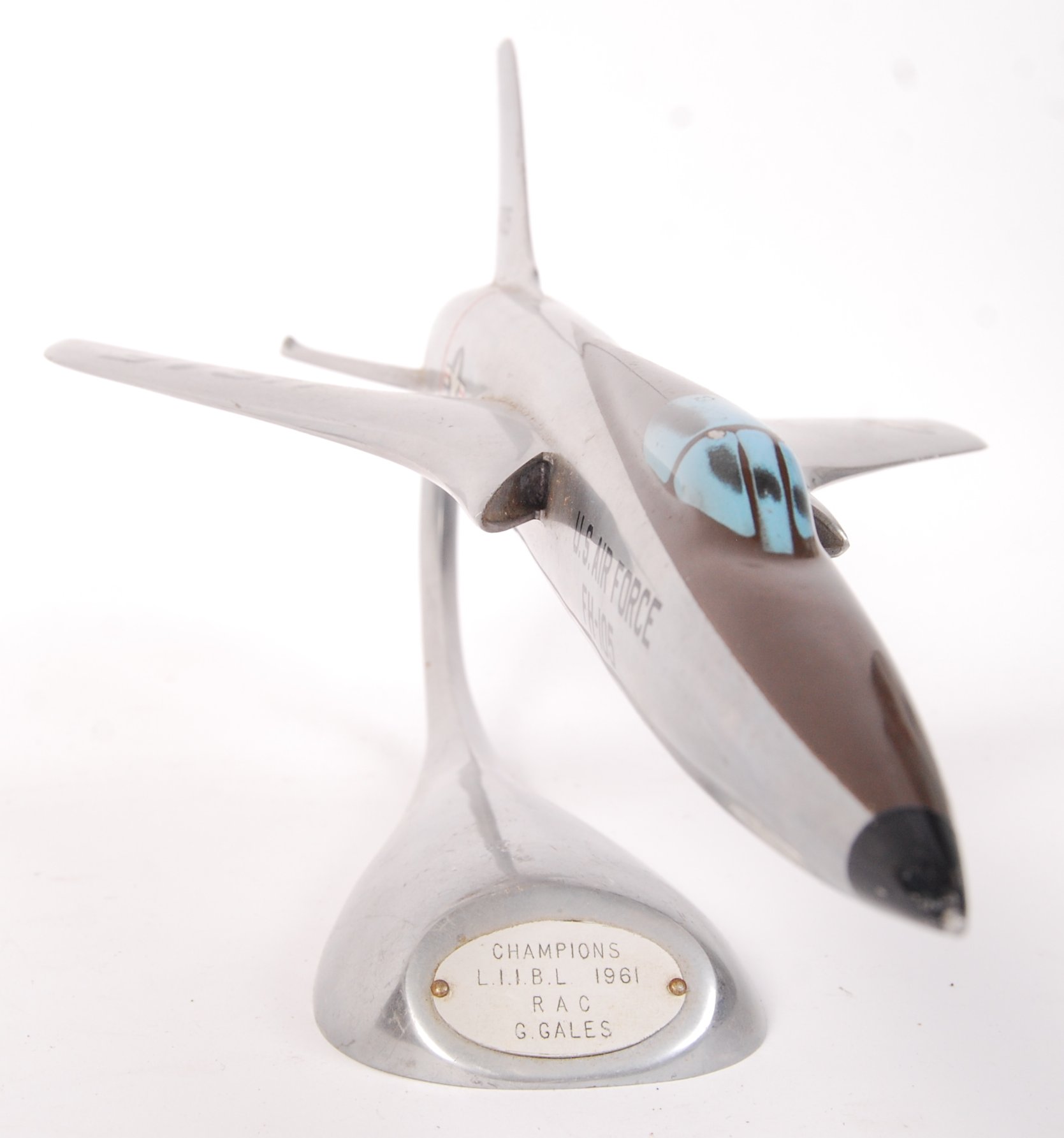 ALUMINIUM SCALE MODEL OF A 40105/FH-105 US AIR FORCE JET - Image 3 of 4