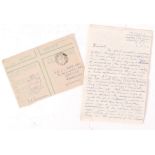 WWII SECOND WORLD WAR LETTER FROM AN OPS ROOM WORKER