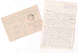 WWII SECOND WORLD WAR LETTER FROM AN OPS ROOM WORKER