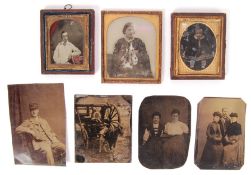 COLLECTION OF ANTIQUE 19TH CENTURY AMBROTYPES & DAGUERREOTYPES