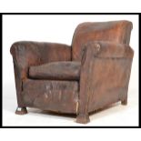 A 1930's Art Deco French club chair - armchair. Fu