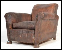 A 1930's Art Deco French club chair - armchair. Fu