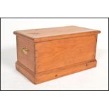 A 19th century Victorian pine blanket box coffer c