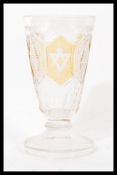 A 19th century Bohemian glass Masonic goblet raise