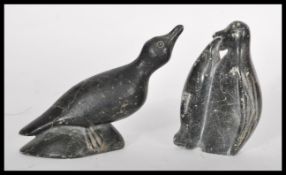 Two vintage early 20th century Inuit Eskimo carved