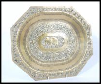 An early 20th century circa 1900 Indian brass tray