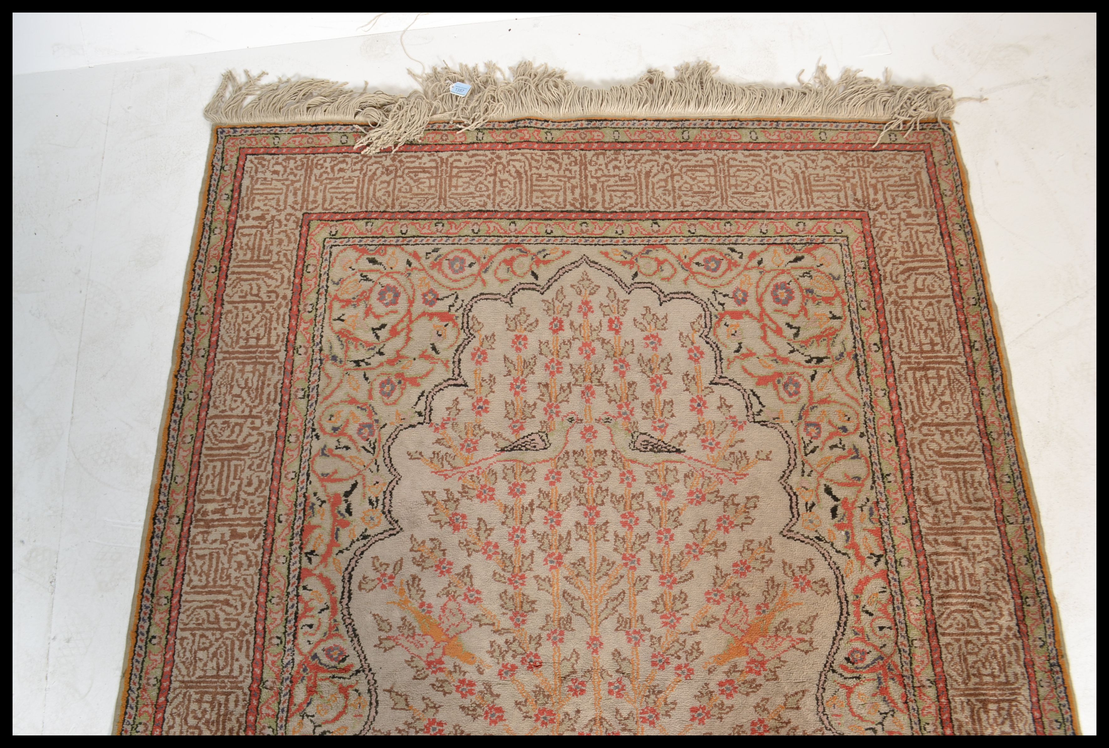 A 20th century Turkish Islamic carpet rug having a - Image 3 of 6