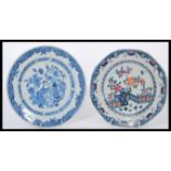 Two 19th century Chinese plates both having blue a