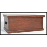 A large 20th Century hard wood blanket box, expose