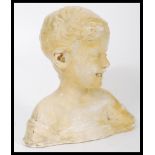 A vintage early 20th century plaster work bust of