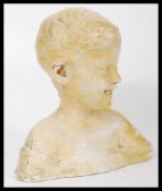 A vintage early 20th century plaster work bust of