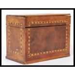 An 19th century walnut inlaid  gaming card box hav