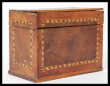 An 19th century walnut inlaid  gaming card box hav