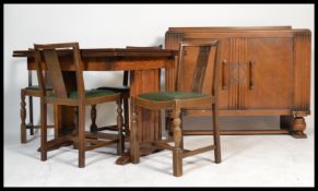 A set of early 20th century Art Deco oak sideboard