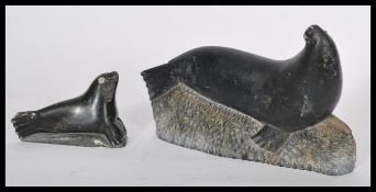 An early 20th century Inuit Eskimo soapstone carve