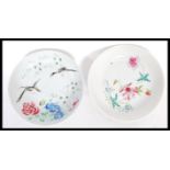 An 18th century Yongzheng period Chinese porcelain plate  with hand enamelled flowers and birds with