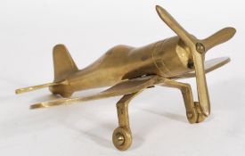 A vintage 20th century WW2 second world war style tench art type model of a spitfire constructed
