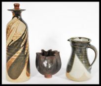 Bryan Newman for Aller Vale Pottery - Studio pottery to include a jug and tall bottle decanter