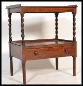 A 19th Century mahogany two tier buffet, both tiers gallery framed with single drawer to lower tier,