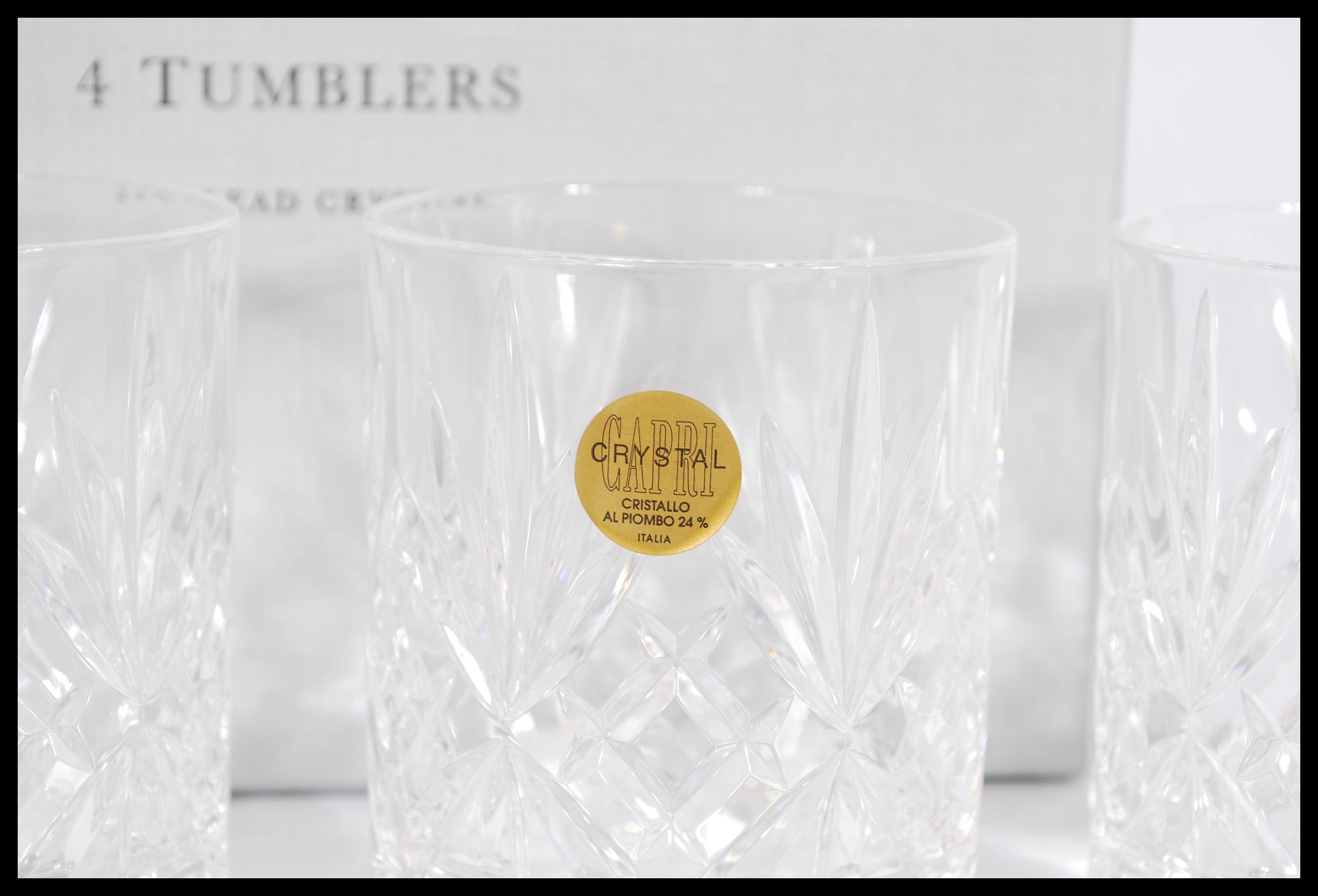 A group of 20th century Edinburgh and Capri crystal cut glass whiskey tumblers with original - Image 5 of 5