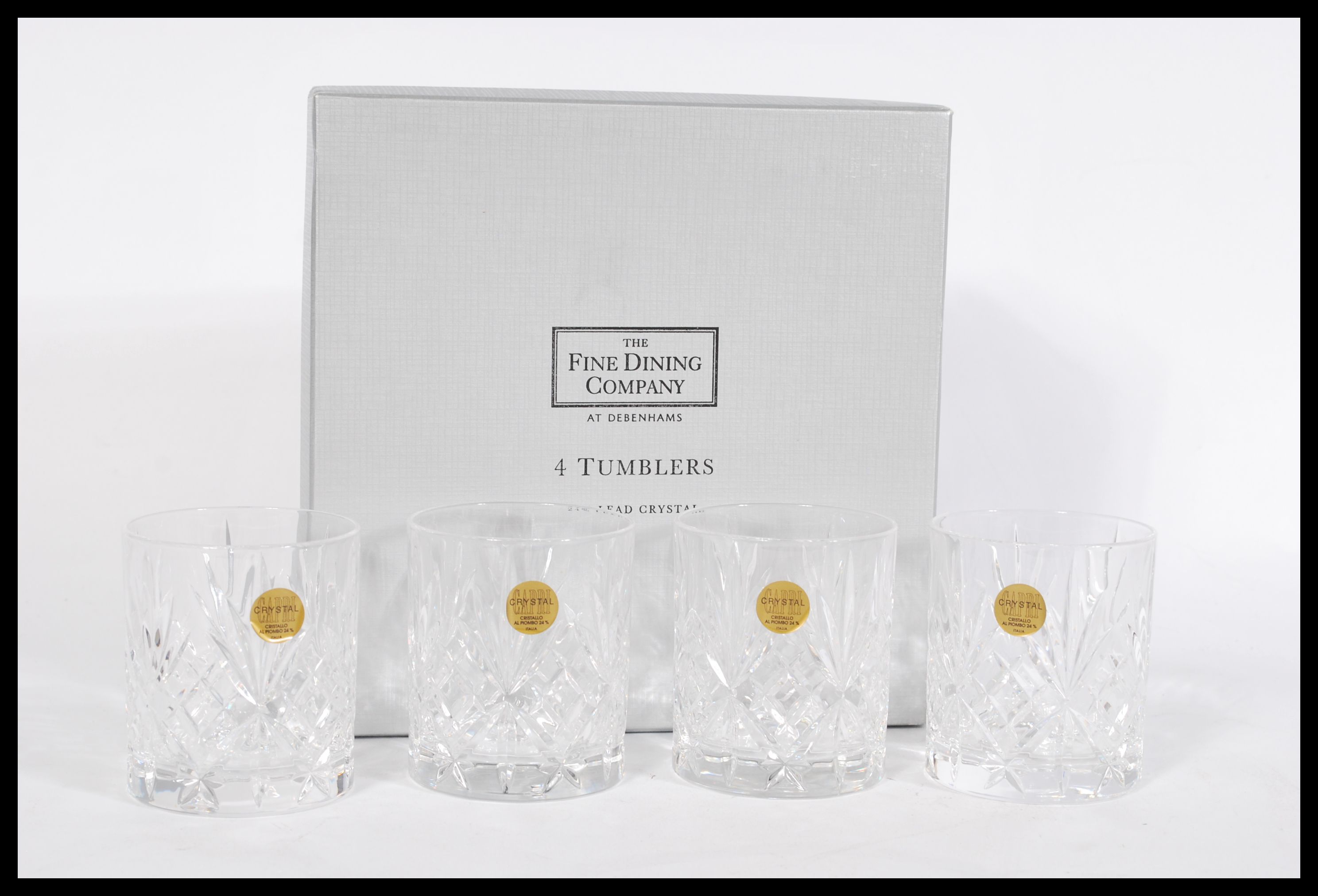 A group of 20th century Edinburgh and Capri crystal cut glass whiskey tumblers with original - Image 4 of 5