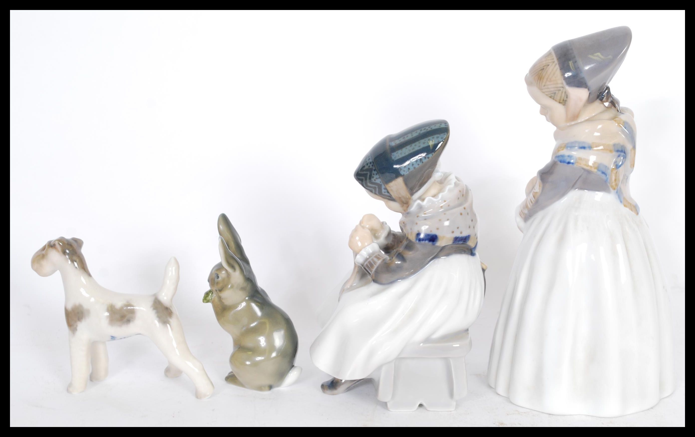 A group of Copenhagen figures including a rabbit figurine depicted eating lettuce numbered 1019, and - Image 10 of 12