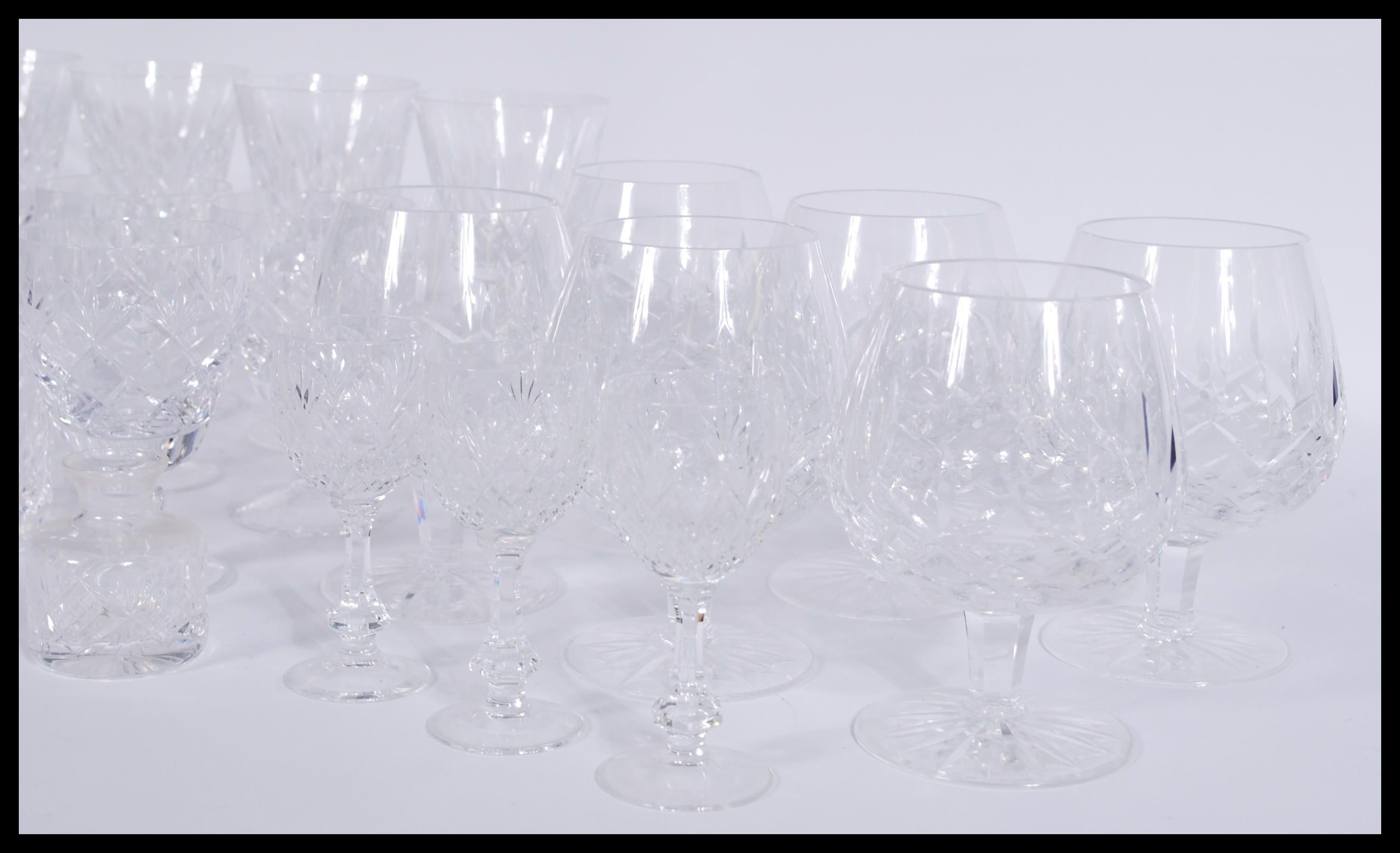A collection of 20th Century  Waterford Crystal cut glass glasses with most being signed including - Image 4 of 5