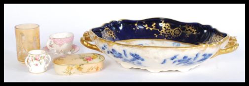 A collection of late 19th century and early 20th century ceramics to include a 1917 Royal