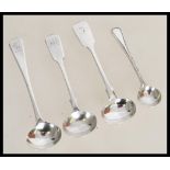 Three Victorian silver hallmarked small ladle spoons London 1846 J&S Savory, Exeter 1852 Robert