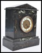 A 19th century Victorian slate marble mantel clock