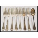 A group of silver plated flatware from the Mansion House by Walker and Hall consisting of seven