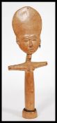 A fine African tribal carved wood Akua'Ba fertility doll figure, the Ashanti, Ghana, early 20th