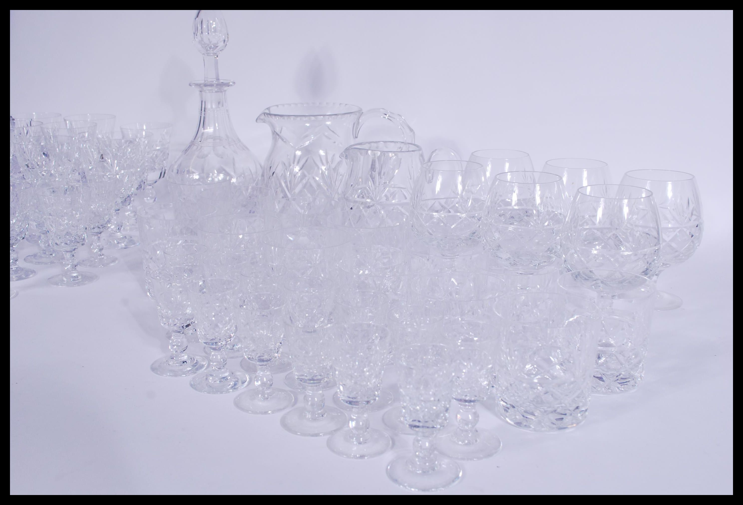 A 63 piece set of Royal Brierley crystal glassware, including a decanter and two jugs, brandy, - Image 4 of 5