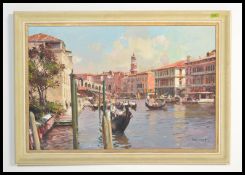 A 20th century oil painting of Venice signed Neipperg, depicting the Rialto Bridge and Grand Canal