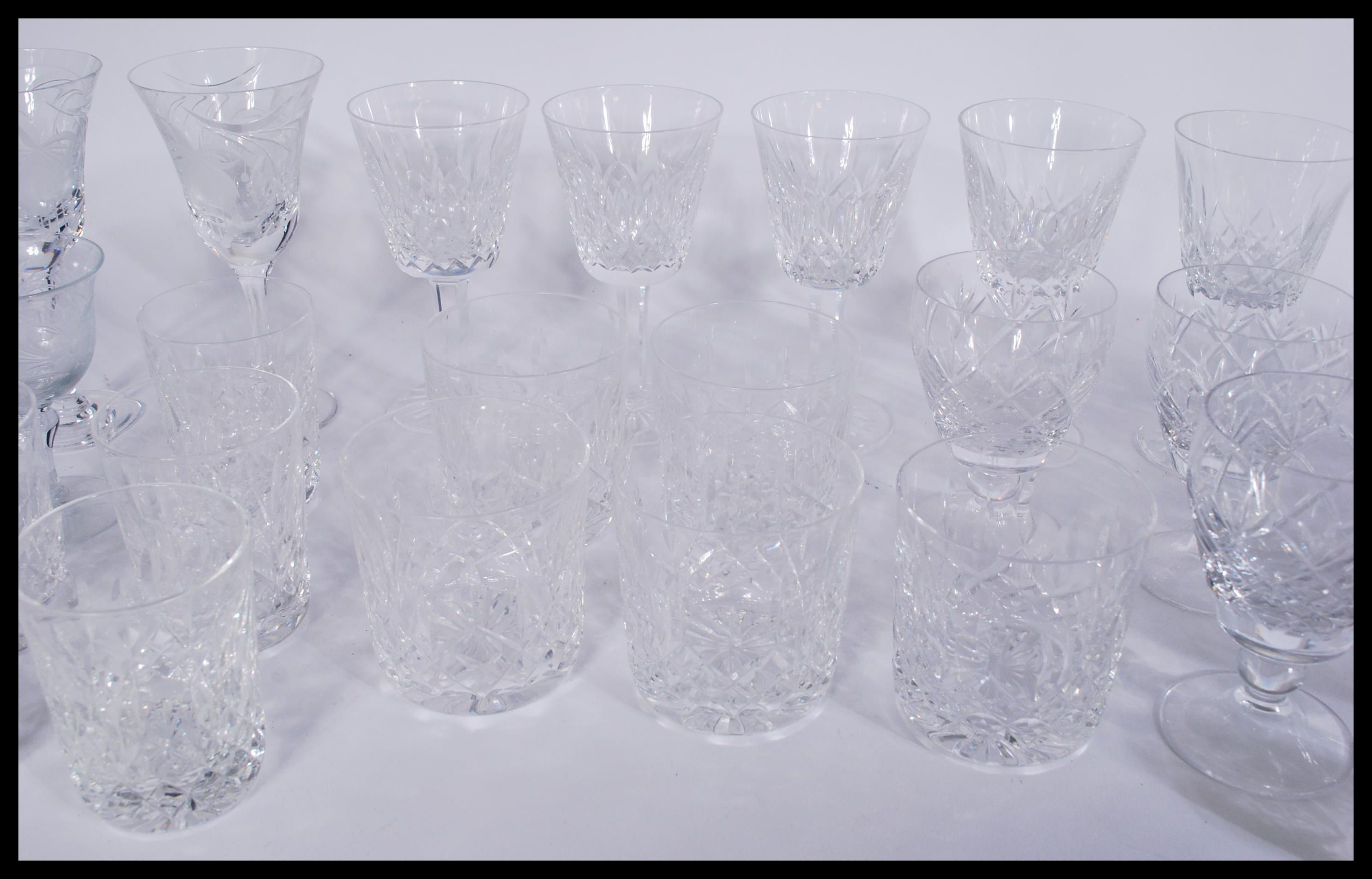 A collection of 20th Century  Waterford Crystal cut glass glasses with most being signed including - Image 3 of 5