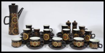 A vintage retro 20th century 1960's Denby coffee service consisting of a tall teapot, salt and