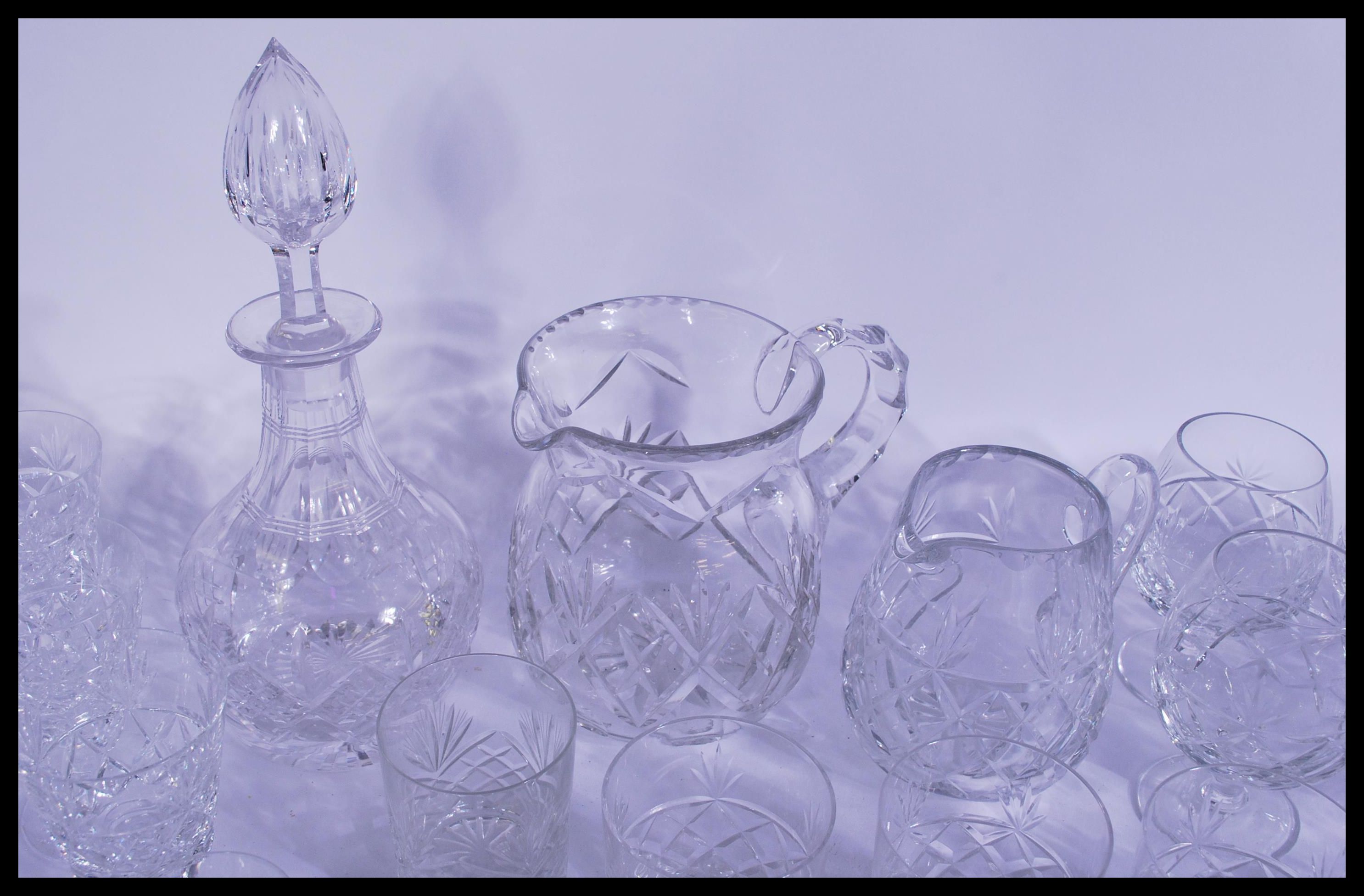 A 63 piece set of Royal Brierley crystal glassware, including a decanter and two jugs, brandy, - Image 3 of 5