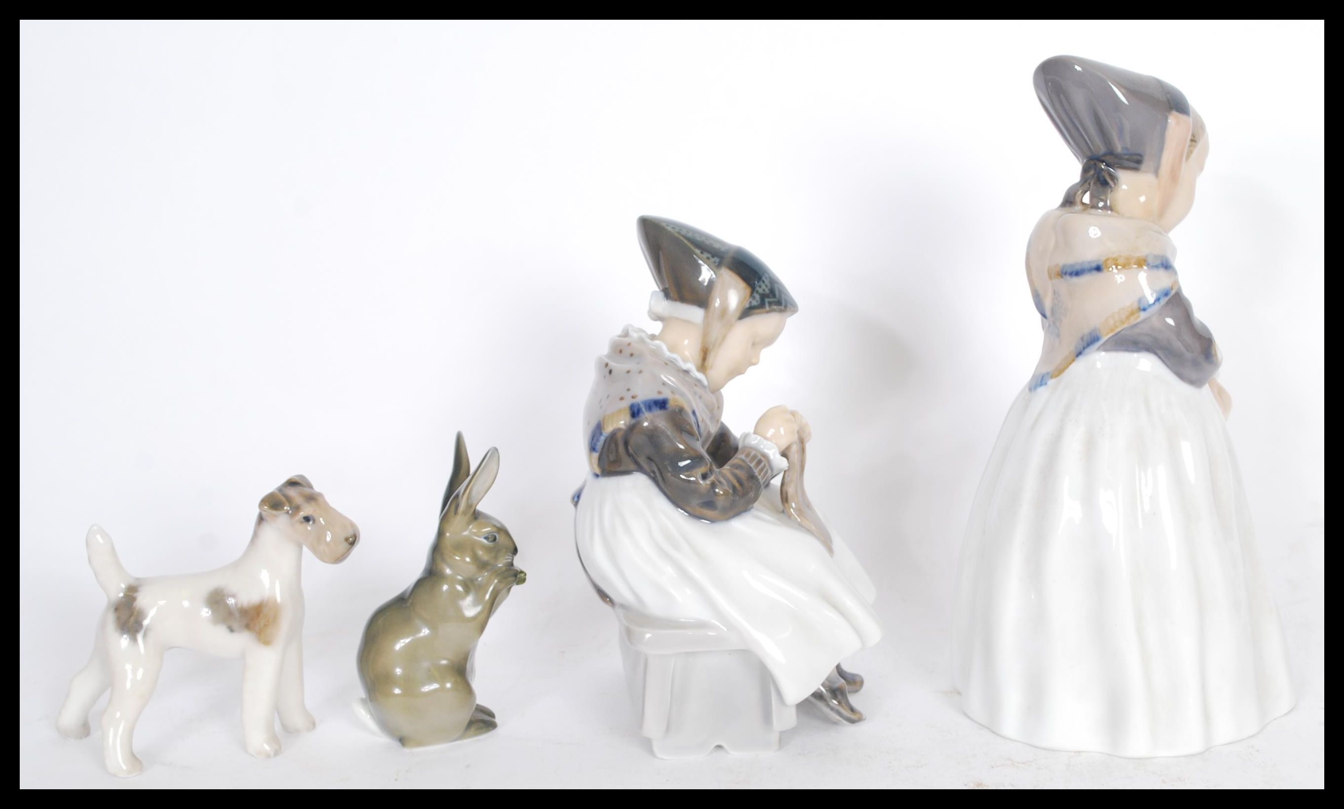 A group of Copenhagen figures including a rabbit figurine depicted eating lettuce numbered 1019, and - Image 9 of 12