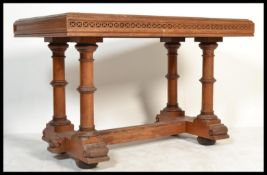 An early 20th Century ecclesiastical communion / alter ( dining  ) table in light oak, rectangular