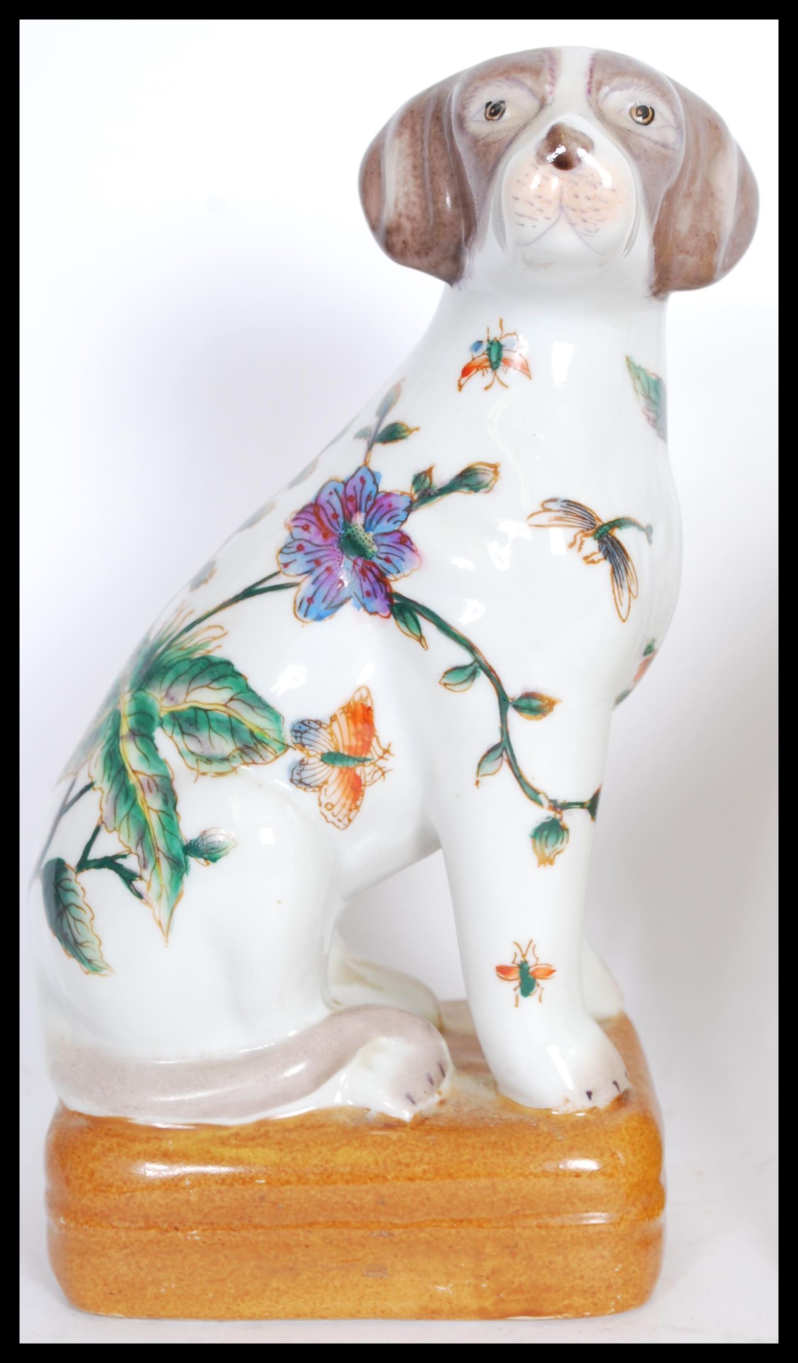 A group of 20th century Chinese ceramics to include a pair of fire side dogs decorated with peaches, - Image 4 of 9