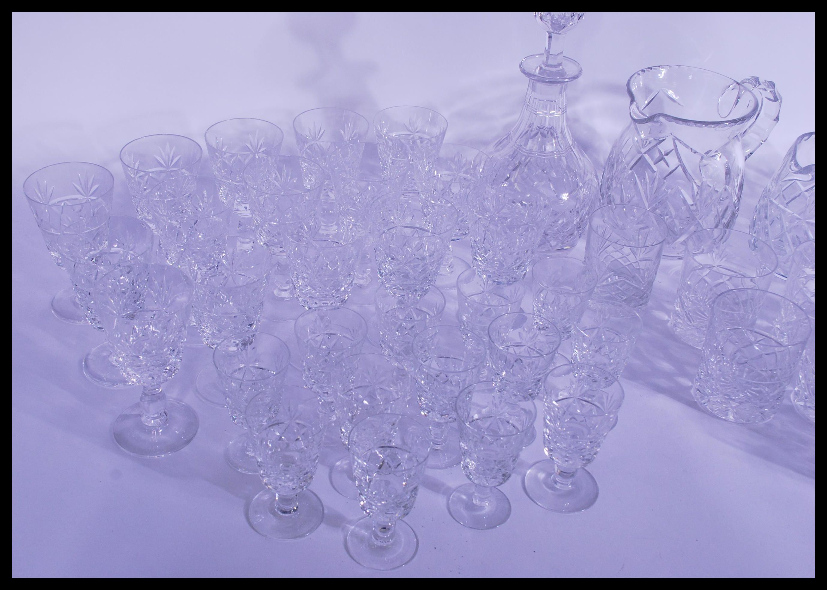 A 63 piece set of Royal Brierley crystal glassware, including a decanter and two jugs, brandy, - Image 2 of 5