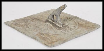 A 18th century Georgian lead sundial of square form which Latin inscriptions, and roman numerals