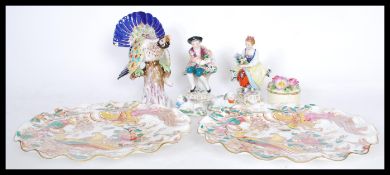 A collection of 20th century ceramics to include  a pair of Royal Crown Derby OLDE AVESBURY plates