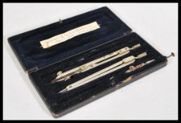 A cased pen set belonging to a decorated war hero of WW2, William G Irvine-Fortesque who fought in