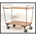 A vintage retro mid 20th Century atomic / sputnik style drinks trolley, the metal framed trolley