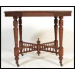 A 19th century Victorian mahogany centre table of octagonal form raised on turned octagonal legs