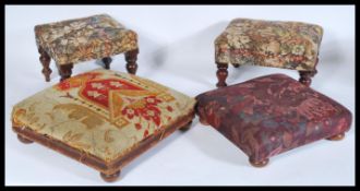 A collection of four foot stools / kneeling stools, dating from the 19th Century, each with