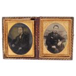 19TH CENTURY ANTIQUE DOUBLE NINTH PLATE AMBROTYPE