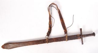 19TH CENTURY SUDANESE KASKARA SWORD & SHEATH